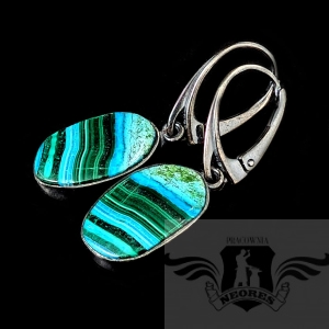 KOLCZYKI Z MALACHITEM I CHRYZOKOLĄ