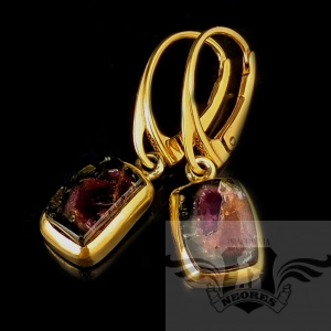 TURMALINY ARBUZOWE POZŁACANE